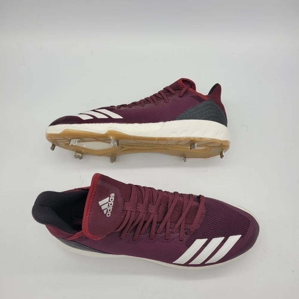 Adidas Shoes Men 14 Boost Icon 4 Metal Baseball Cleats NEW Maroon